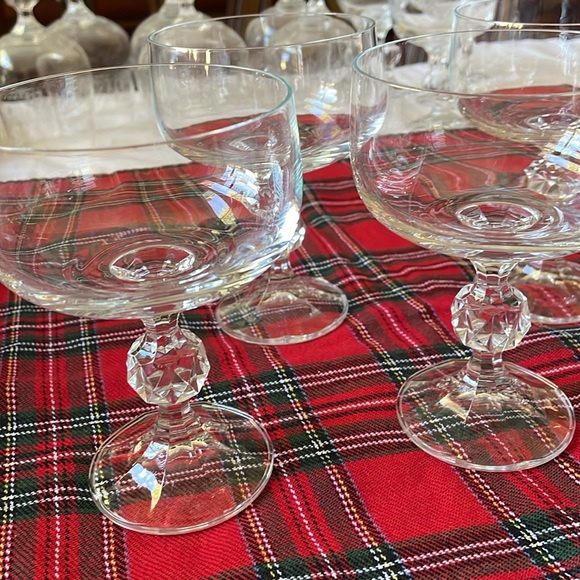 Czech Bohemian clear Crystal Goblets Sterna Design set of 4 champagne coups - Picture 3 of 8